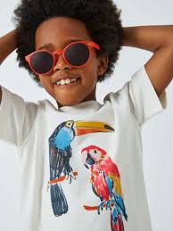 JOHN LEWIS Stripe/Bird Graphic Print T-Shirts, Pack of 2