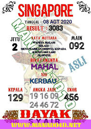 Syair Bocoran Prediksi Singapore 08 Agustus 2020 Hong Kong Sydney Tenzo