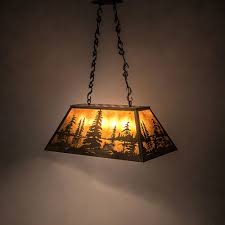 Meyda Tiffany 154998 Tall Pines Rustic Antique Copper Amber Mica Kitchen Island Light Fixture Mey 154998