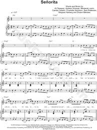 Shawn Mendes Camila Cabello Senorita Sheet Music In A Minor Transposable Download Print Sku Mn0197930