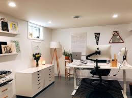 Ikea Alex Ikea Skarsta Home Office Gray Floor Basement Renovation Basement Office Home Office Furniture Design Buy Office Furniture Basement Home Office