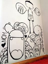 Wall Doodle By Sneakypictures On Deviantart Doodle Wall Cute Doodle Art Wall Drawing