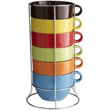 Assorted Cafe Au Lait Mugs With Stand Mugs Stoneware Mugs Colorful Coffee