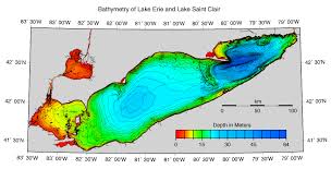 bathymetry of lake erie and lake saint clair