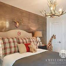 Cabin Boys Bedroom With Dark Stained Book Ledges Country Boy S Room Lodge Bedroom Cabin Bedroom Boys Room Design