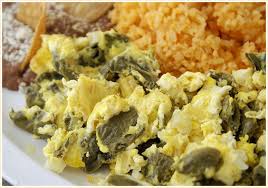 Slice the nopales and arrange on a baking. Fried Nopalitos With Eggs Flavors Of Mexican Cuisine