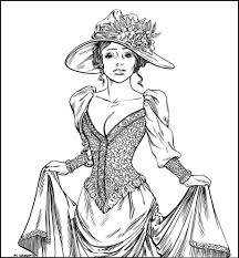 Victorian Woman Realistic Coloring Pages For Adults Malvorlagen Mandala Malvorlagen Mandala Vorlagen