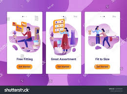 Mobile App Templates Of Online Shopping The Flat Design Concept Of Pages Design With Mobile Banners Vector I Mobile App Templates Concept Design App Template