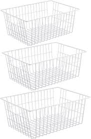 It comes with 4 shelves on the side and an additional one on the top, perfect to store books and toys this bunk bed is designed shorter than an average, making it ideal for small spaces. Buy Ipegtop Metal Wire Stroage Baskets Large Freezer Refrigerator Organizer Bins Home Office Shelf Freezer Storage For Bathroom Pantry Closets Organization Rack With Handles 3 Pack White Online In Vietnam B08h59f6l2