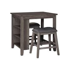 H metal and wood outdoor table with hanging rack (1) federal blue round plastic outdoor dining table. Signature Design By Ashley Caitbrook Gray Rectangular 3 Piece Dining Room Counter Height Table Set Walmart Com Walmart Com