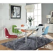 Amazon Com Modway Paris Mid Century Modern Side Chair With Steel Metal Base In White Chair Side Chairs Dining Midcentury Modern Dining Chairs Dining Chairs