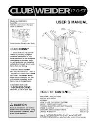 weider club 17 0st user s manual manualzz com