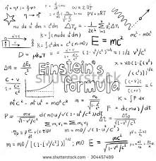Albert Einstein Law Theory And Physics Mathematical Formula Equation Doodle Handwriting Icon In White Isolated Background Pa Physics Einstein Physics Formulas