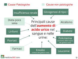 Le purine sono analizzate dal corpo e trasformate in acido questo accumulo di acido urico può causare gonfiore e dolore (un attacco di gotta). Acido Urico Alto Nel Sangue E Nelle Urine Cause Sintomi E Rimedi