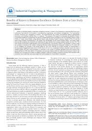 Pdf Benefits Of Kaizen To Business Excellence Evidence From A Case Study