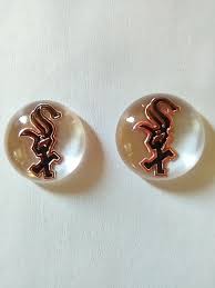 Vintage Baseball Glass Intaglio Sox 15mm