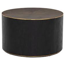 Primo Modern Classic Polished Brass Accent Black Round Starburst Oak Coffee Table Drum Coffee Table Round Drum Coffee Table Oak Coffee Table