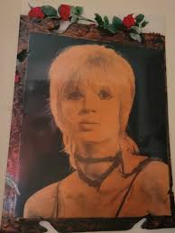 Decoupaged 1973 Pencil Sketch of Gypsy Angel