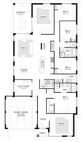 The master is on the rear of the house with some steps down, so it could work on a sloped block too. 4 Bedroom House Plans Home Designs Narrow House Plans 4 Bedroom House Plans Bedroom House Plans