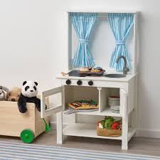 Spisig Play Kitchen With Curtains 21 5 8x14 5 8x38 5 8 Ikea Play Kitchen Ikea Play Kitchen Kids Play Kitchen