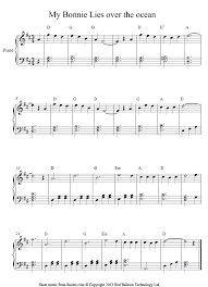 My Bonnie Lies Over The Ocean Sheet Music For Piano Piano Sheet Music Sheet Music Piano