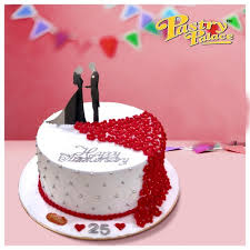 25th anniversary cake pretty pink with peach, white and gold for celebration of 25th anniversary. 25th Anniversary Cake Customised Cakes Best Bakery In Delhi West Delhi