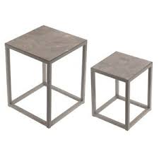 South fork coffee table base only, aged rust by the iron shoppe (1) $447. Set Of 2 Square Short Limestone Top Side Tables By Tobs Ebay