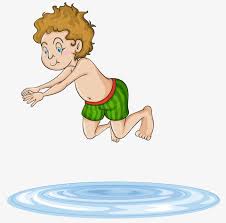 Children Jumping Into The River Diver Art Art Kids Clipart