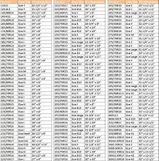 Tire Size Chart Comparison World Of Printables Menu In