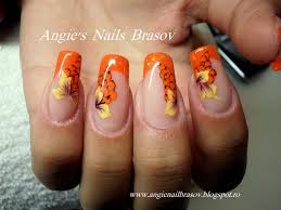 Angie S Nails Unghii Portelan Pictura One Stroke Motive De Toamna Nfu Oh 2012 Floral Nail Designs Autumn Nails Floral Nail Art