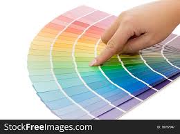 Woman Hand Pointing To A Sample Color Chart Free Stock