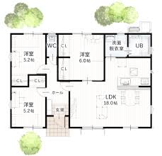 平屋住宅 23坪 3LDK 新築プラン 価格と間取り | アイパッソの家 熊本の建売住宅メーカー・サンタ不動産