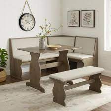 Bench and chairs as seating are common but combining both of them could make a little bit of difference. Dining Room Sets Kitchen Dining Room Furniture The Home Depot