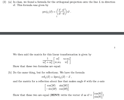 2 A In Class We Found A Formula For The Chegg Com