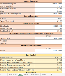 Die vergabe eines kredites ist oftmals an die erstellung eines finanzierungsplans gebunden. Excel Vorlage Investitionsberechnung Fur Immobilien