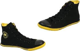 Black And Yellow Converse Shoes Converse Converse All Star Slim Hi Black Yellow Converse Converse All Star Converse Chuck Taylor High Top Sneaker