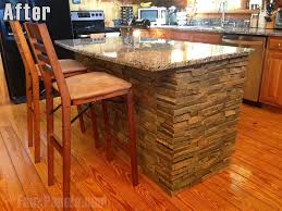 This wood paneling made a point of announcing that it was wood. Faux Panels Stone Kitchen Island Diy Kitchen Island Kitchen Island Makeover