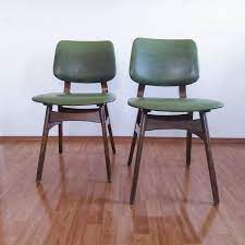 Shop on trend mid century and modern dining chairs at designdistrict modern. Pair Of Midcentury Modern Dining Chairs Scandinavian Design Chairs Green Eco Leather 60s Retro Taste
