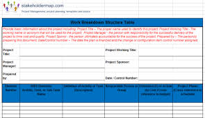 Work Breakdown Structure Wbs Excel Template Free