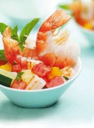 15 Recettes De Fetes Aux Fruits De Mer Salade De Gambas Recette Entree Recette