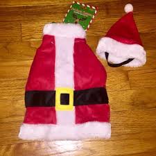 S Dog Attire Santa Fur Dress Hat Christmas Nwt Nwt