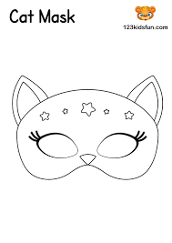 You could even print this page onto some card, colour in the picture, then cut around the edges and cut out holes for eyes to make a simple dog mask! Free Printable Masquerade Masks Template 123 Kids Fun Apps
