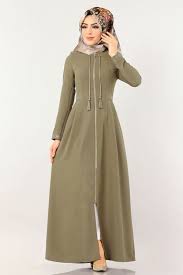 Modaselvim Ferace Bel Ve Manseti Nakisli Ferace Pd41323 Acik Haki Musluman Modasi Moda Stilleri Giyim