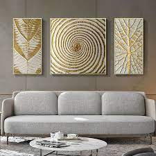 Ludlz 3pcs Abstract Canvas Geometric Painting Living Room Home Wall Modern Art Decor Other