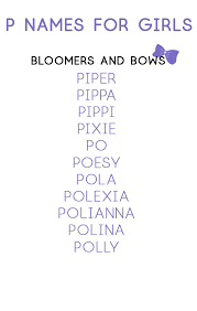 Girl Names That Start With P Baby Name Lists Bloomers And Bows P Baby Names Girl Names P Names