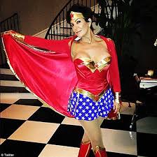 Kris Jenner's wardrobe malfunction as low-cutting Wonder Woman costume  'accidentally' slips | Daily Mail Online