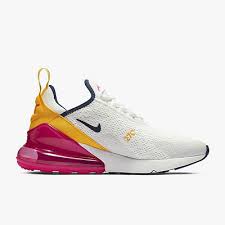 Women S Athletic Sneakers Shoes Nike Air Max 270 In White Pink Yellow Nikeshoeszone Com