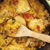 To make this arroz con pollo recipe i use sazon goya seasoning with azafran (saffron). 1