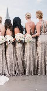Jenny Yoo Bridesmaids Glittering Sequin Tulle Bridal Party In Rose Gold For A Playful And Glamorou Bridesmaid Bridal Party Attire Beautiful Bridesmaid Dresses