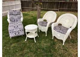 7 Piece White Wicker Patio Set For Sale Docena Used Furniture For Sale By Own White Wicker Patio Furniture Wicker Patio Furniture Sets Wicker Patio Furniture